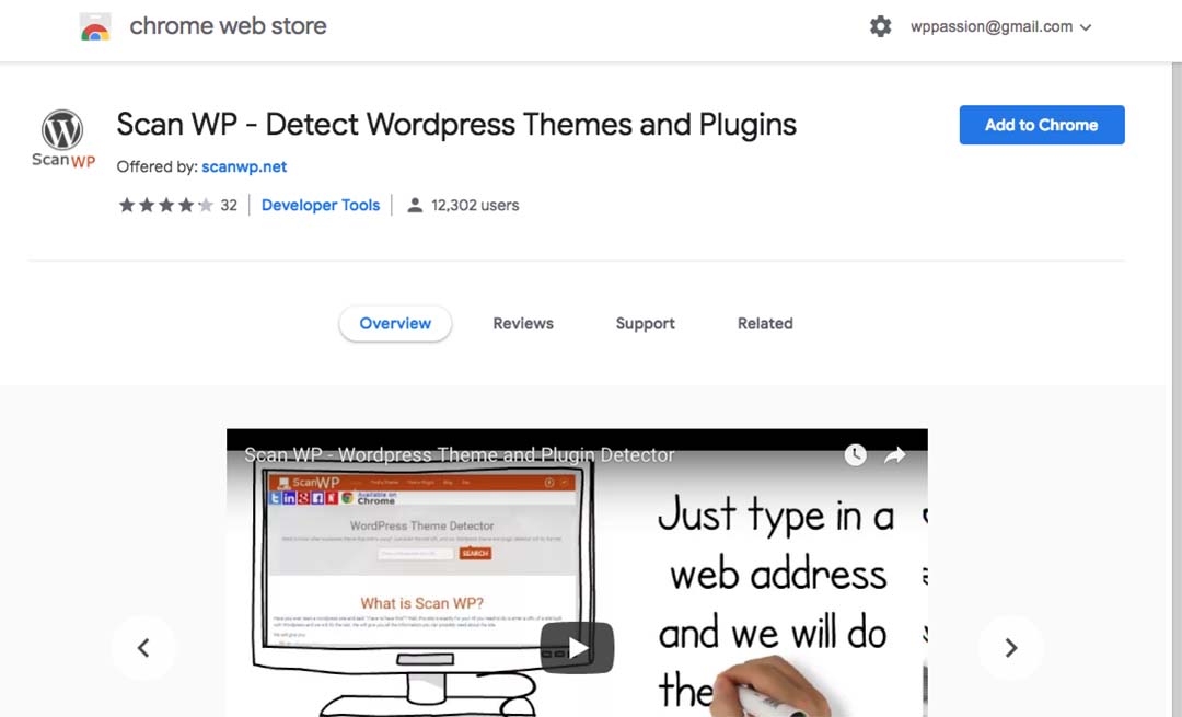 scan wp Chrome Extension
