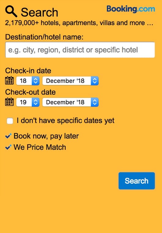 booking widget