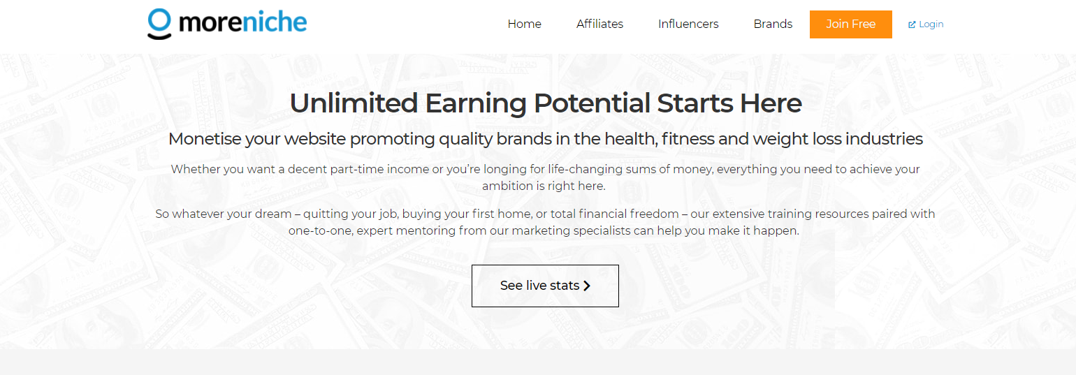 MoreNiche Affiliate Registration